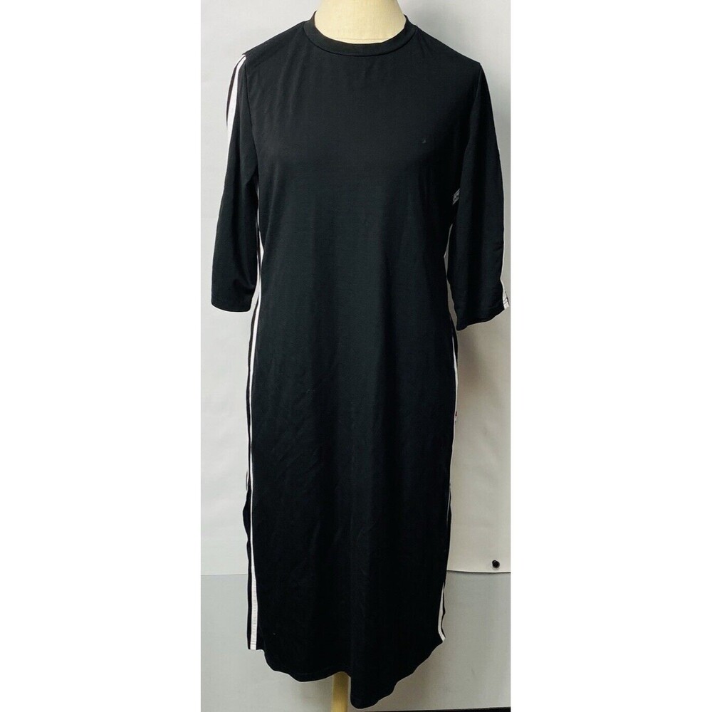 Women Fashion Strip Dress With 2 Pockets 3/4 Sleeves Size XXL Stretch
